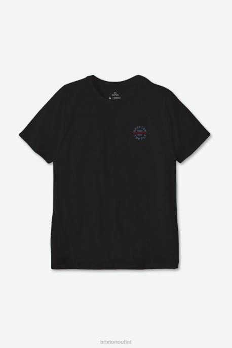 Men Brixton Black/Pacific Blue Oath V S/S Standard Tee Apparel