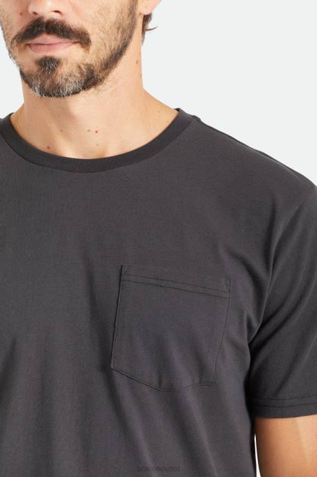 Men Brixton Black Premium Cotton S/S Pocket Tee Apparel