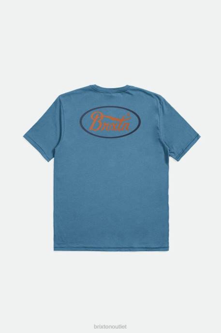 Men Brixton Blue Heaven/Washed Navy/Paradise Parsons S/S Tailored Tee Apparel