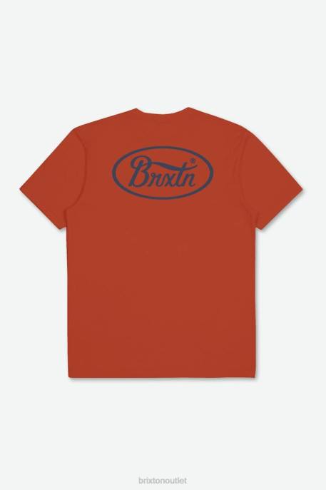 Men Brixton Burnt Red/Washed Navy Parsons S/S Tailored Tee Apparel