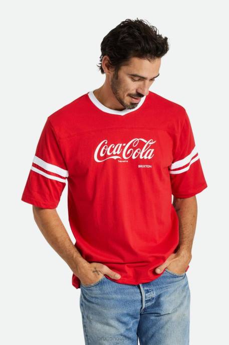 Men Brixton Coke Red Coca-Cola Classic Football Tee Apparel