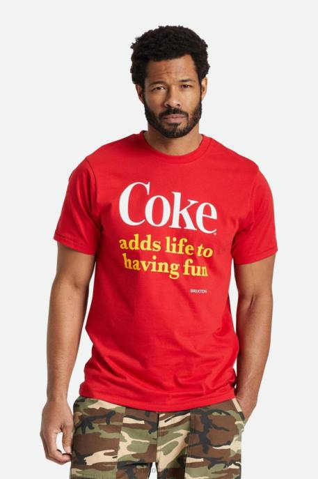 Men Brixton Coke Red Coca-Cola Having Fun S/S Tailored Tee Apparel