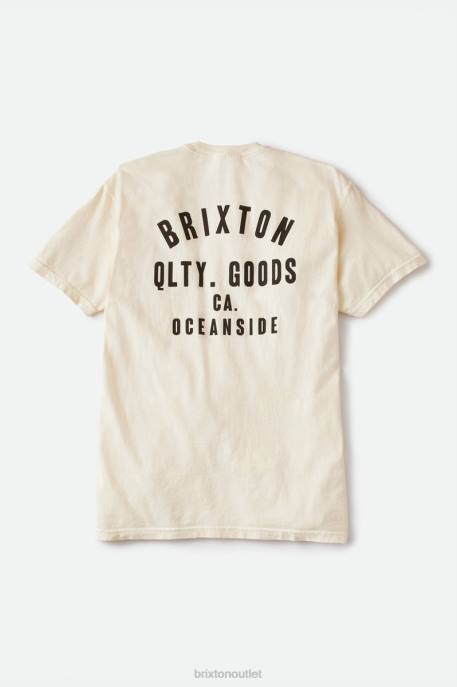 Men Brixton Cream/Black Garment Dye Woodburn Oceanside S/S Standard Tee Apparel