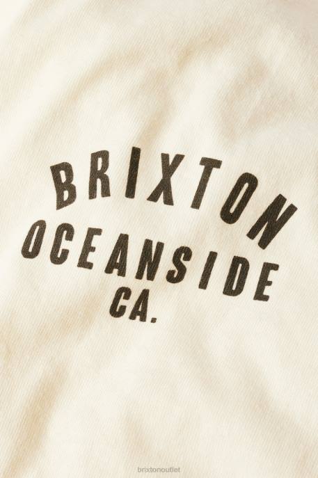 Men Brixton Cream/Black Garment Dye Woodburn Oceanside S/S Standard Tee Apparel