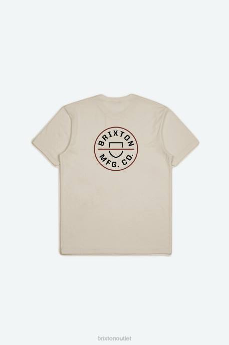 Men Brixton Cream Crest II S/S Standard Tee Apparel