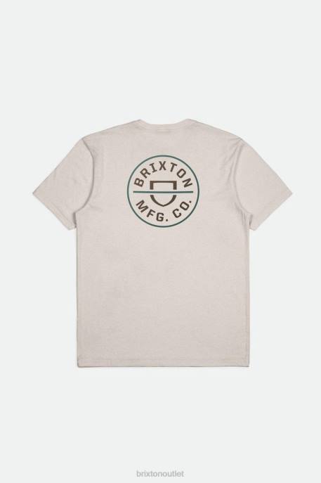 Men Brixton Cream/Dark Earth/Spruce Crest II S/S Standard Tee Apparel