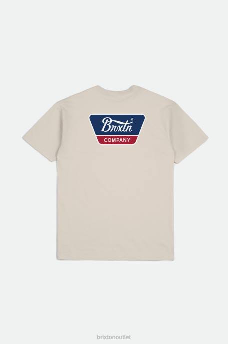 Men Brixton Cream Linwood S/S Standard Tee Apparel