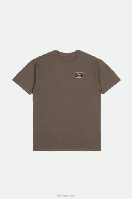 Men Brixton Dark Earth/Island Berry/Black Linwood S/S Standard Tee Apparel