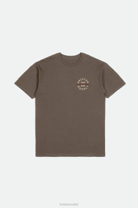 Men Brixton Dark Earth/Whitecap/Island Berry Oath V S/S Standard Tee Apparel