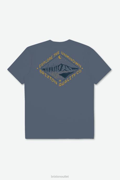 Men Brixton Flint Blue Apalachin S/S Standard Tee Apparel