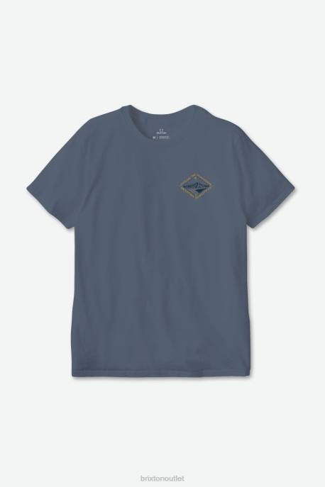 Men Brixton Flint Blue Apalachin S/S Standard Tee Apparel