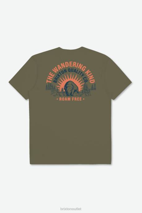 Men Brixton Olive Roam Free S/S Standard Tee Apparel