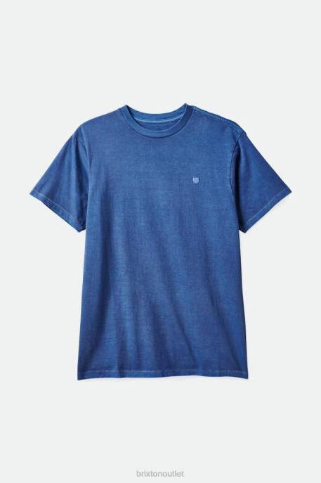 Men Brixton Pacific Blue Vintage Wash Vintage Reserve S/S Tee Apparel