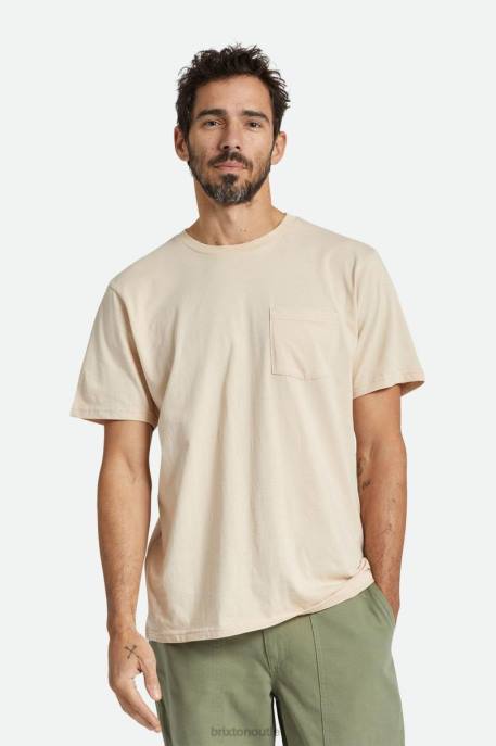 Men Brixton Smoke Grey Premium Cotton S/S Pocket Tee Apparel