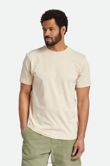 Men Brixton Smoke Grey Premium Cotton S/S Tailored Tee Apparel
