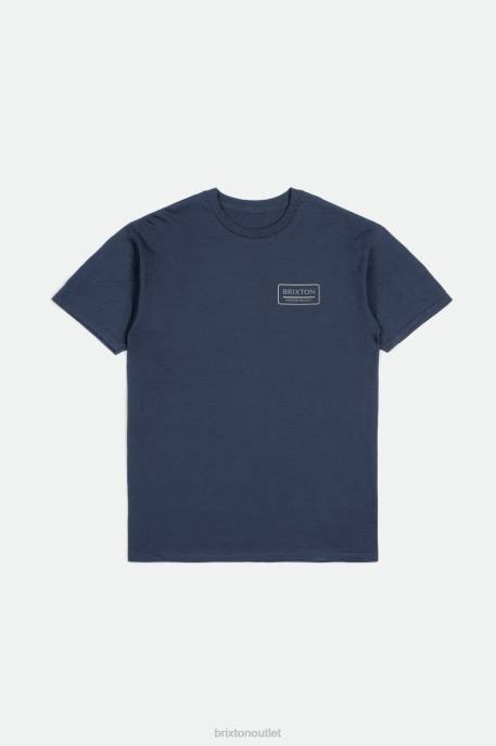 Men Brixton Washed Navy/Dusty Blue/Smoke Grey Palmer Proper S/S Standard Tee Apparel