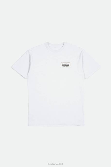 Men Brixton White/Black/Bison Palmer Proper S/S Standard Tee Apparel