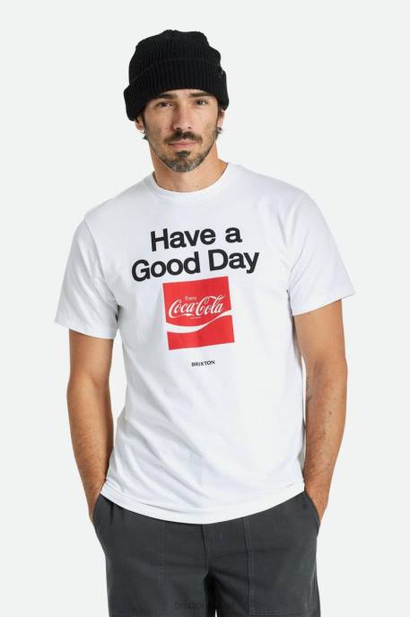Men Brixton White Coca-Cola Good Day S/S Tailored Tee Apparel