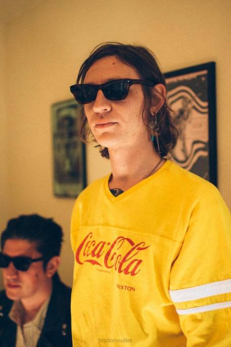 Men Brixton Yellow Coca-Cola Classic Football Tee Apparel