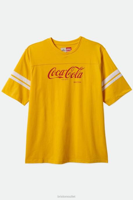 Men Brixton Yellow Coca-Cola Classic Football Tee Apparel