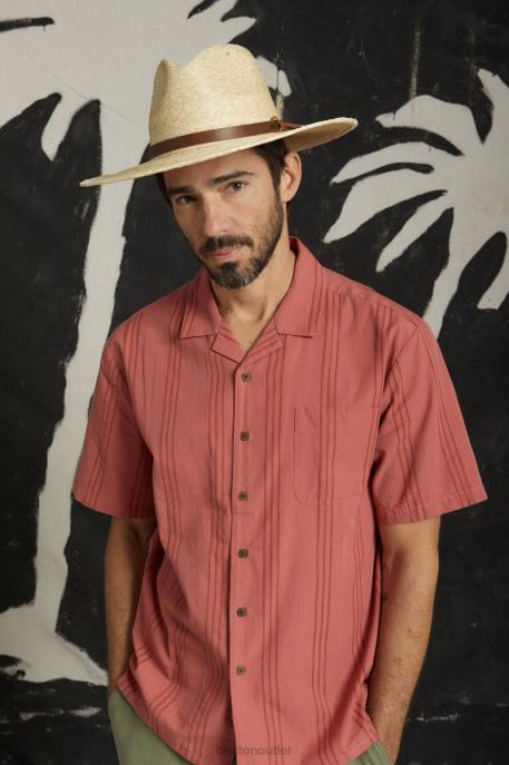 Men Brixton Dusty Cedar Bunker Reserve Cool Weight S/S Woven Apparel