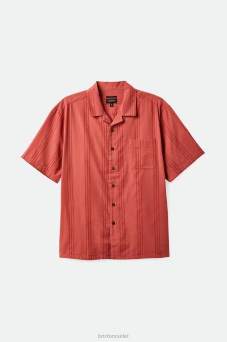 Men Brixton Dusty Cedar Bunker Reserve Cool Weight S/S Woven Apparel