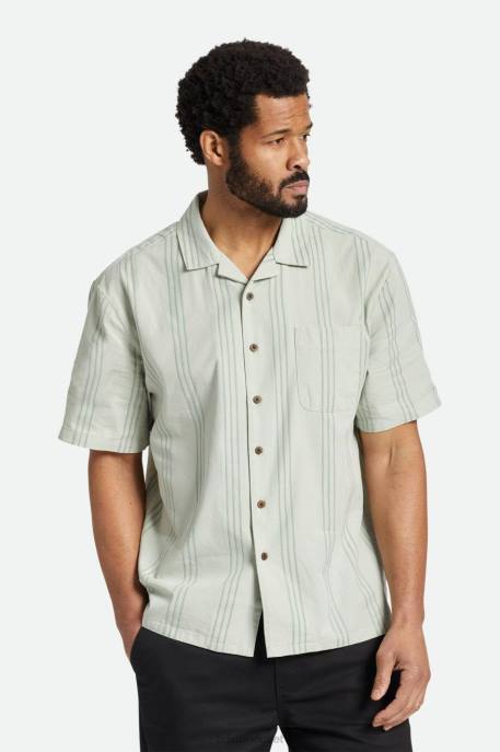 Men Brixton Mineral Grey Bunker Reserve Cool Weight S/S Woven Apparel