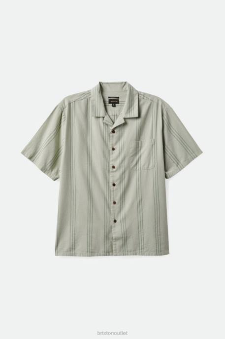 Men Brixton Mineral Grey Bunker Reserve Cool Weight S/S Woven Apparel