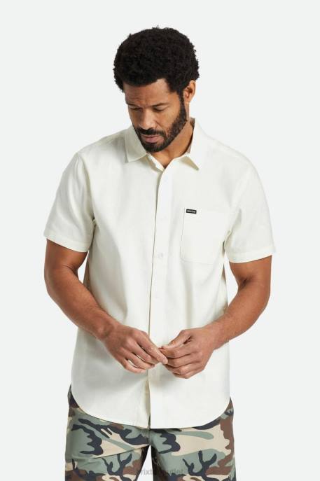 Men Brixton Off White Charter Oxford S/S Woven Apparel