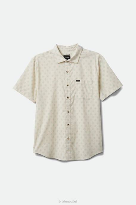 Men Brixton Off White/Jade Geo Charter Print S/S Woven Apparel