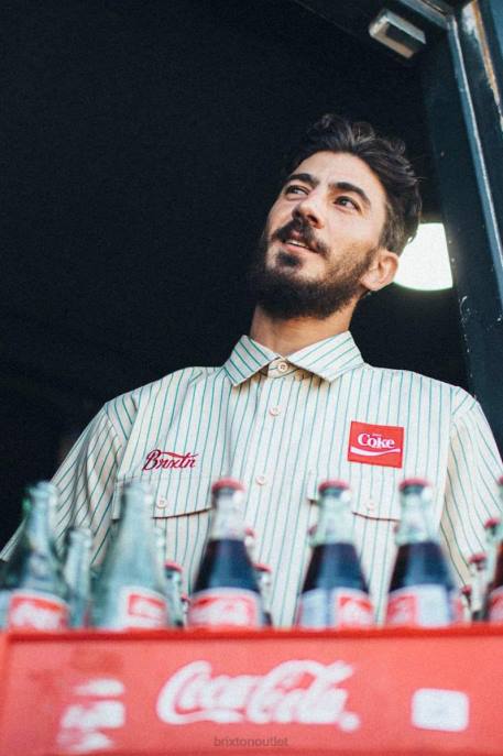 Men Brixton Tan Coca-Cola Delivery Olson S/S Woven Apparel