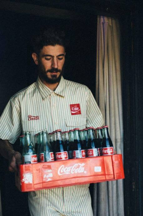 Men Brixton Tan Coca-Cola Delivery Olson S/S Woven Apparel
