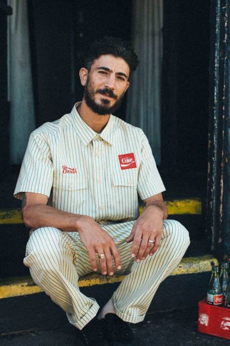 Men Brixton Tan Coca-Cola Delivery Olson S/S Woven Apparel