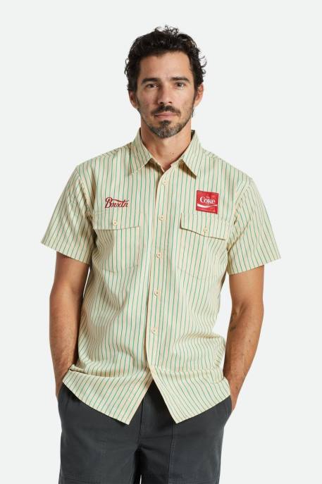 Men Brixton Tan Coca-Cola Delivery Olson S/S Woven Apparel