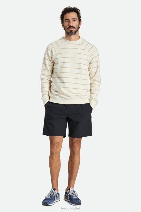 Men Brixton Whitecap/Sand Slub French Terry Crew Apparel