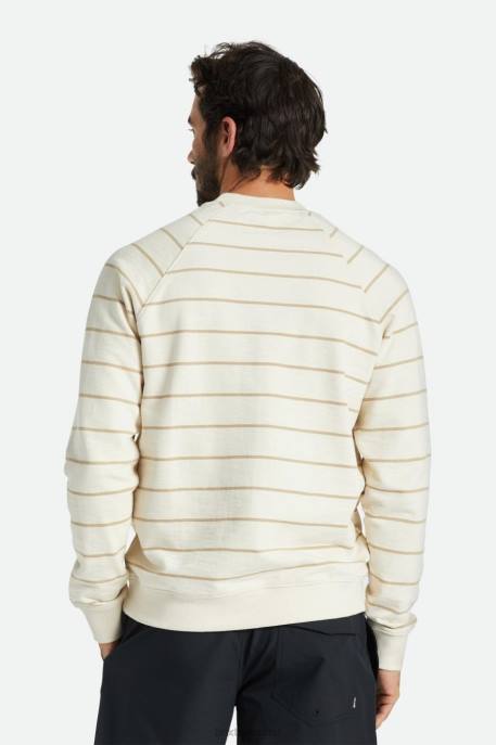 Men Brixton Whitecap/Sand Slub French Terry Crew Apparel