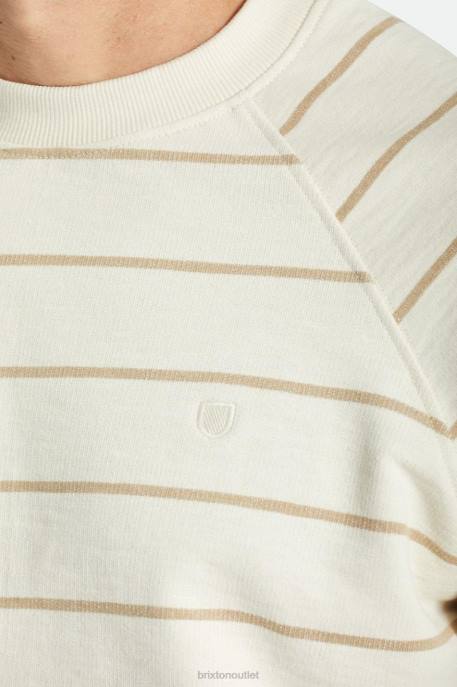 Men Brixton Whitecap/Sand Slub French Terry Crew Apparel
