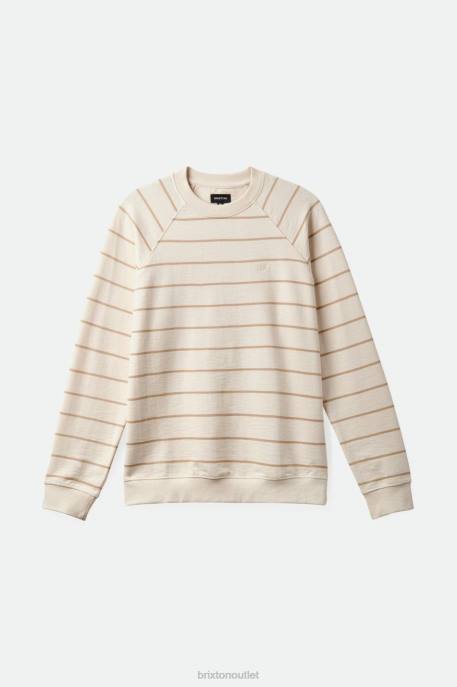 Men Brixton Whitecap/Sand Slub French Terry Crew Apparel
