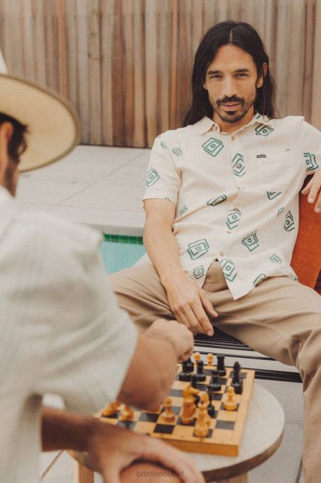 Men Brixton Whitecap/Spruce Charter Slub S/S Woven Apparel