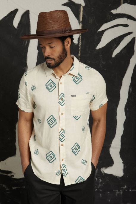 Men Brixton Whitecap/Spruce Charter Slub S/S Woven Apparel