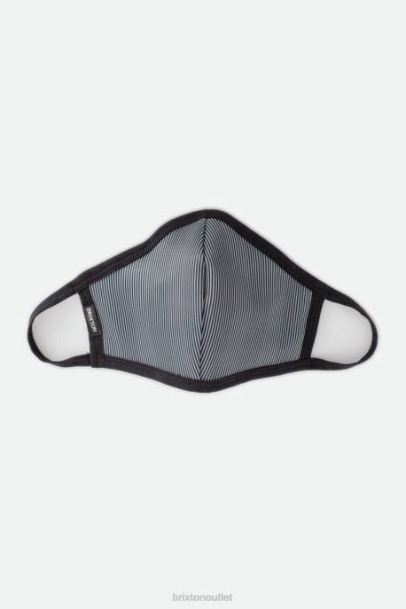Unisex Brixton Black Engineer Stripe Reversible Face Mask Accessories