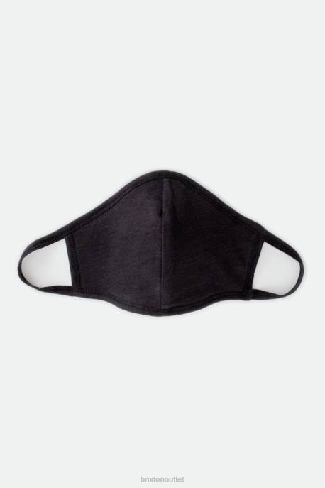 Unisex Brixton Black Engineer Stripe Reversible Face Mask Accessories