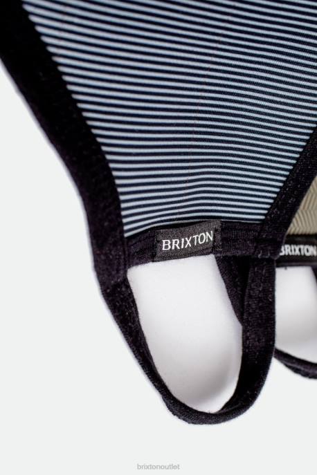 Unisex Brixton Black Engineer Stripe Reversible Face Mask Accessories