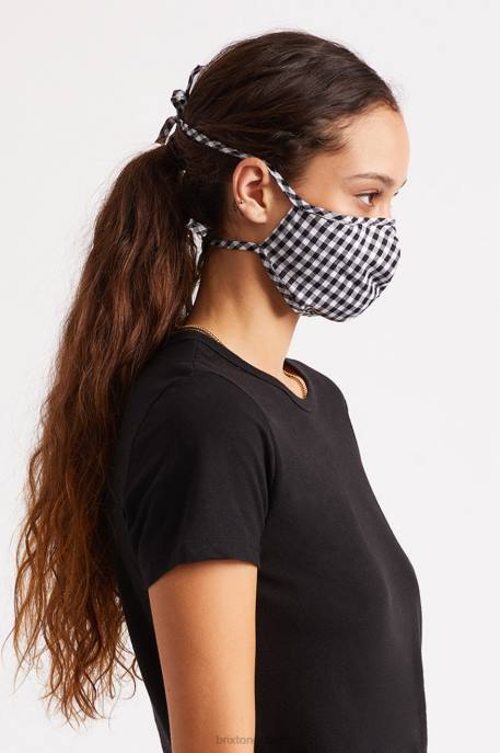 Unisex Brixton Black Gingham Lightweight Antimicrobial Face Mask Accessories