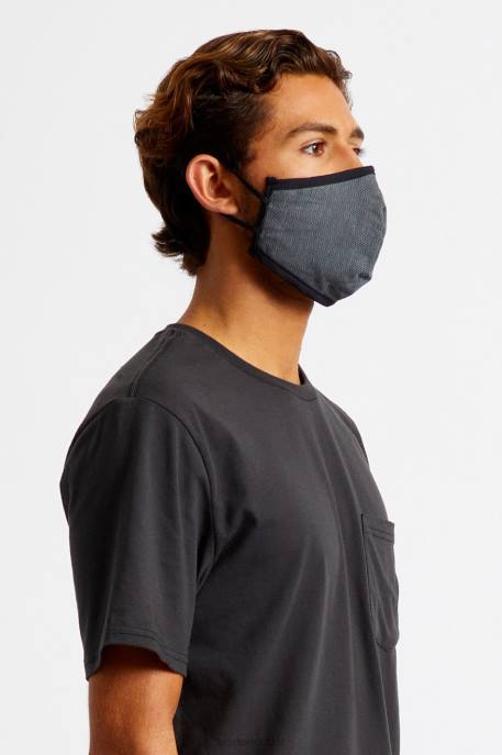 Unisex Brixton Black Herringbone Antimicrobial 4-Way Stretch Face Mask Accessories