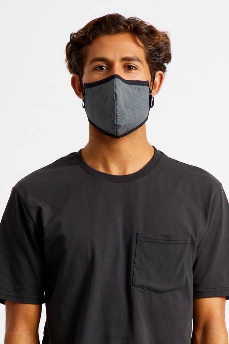 Unisex Brixton Black Herringbone Antimicrobial 4-Way Stretch Face Mask Accessories
