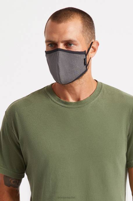 Unisex Brixton Black Herringbone Antimicrobial 4-Way Stretch Face Mask Accessories