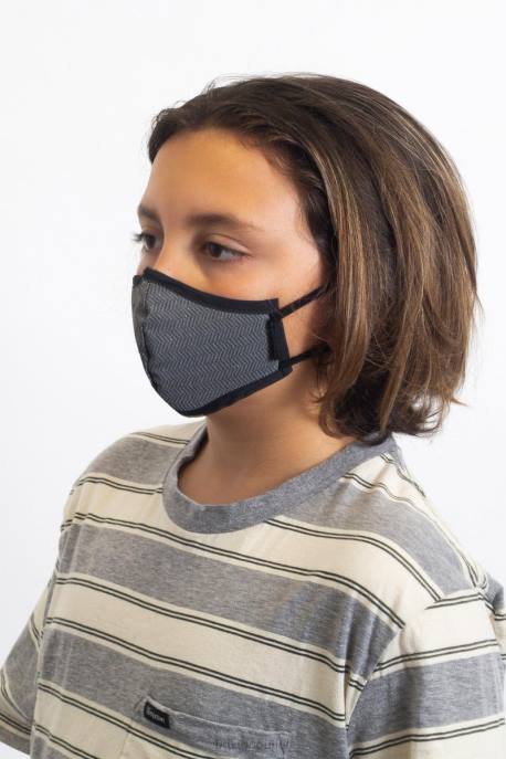 Unisex Brixton Black Herringbone Youth Antimicrobial Face Mask Accessories