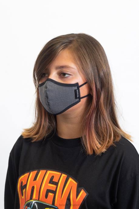 Unisex Brixton Black Herringbone Youth Antimicrobial Face Mask Accessories
