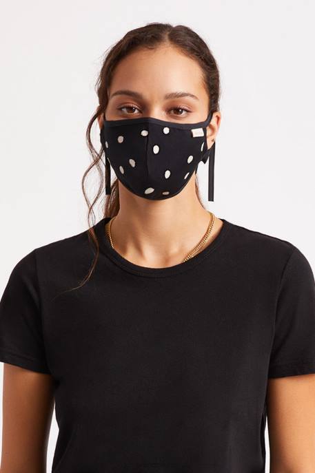 Unisex Brixton Black Polka Lightweight Antimicrobial Face Mask Accessories